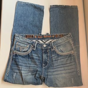 Rock Revival Tery Straight Jeans, 38x32. Like New.